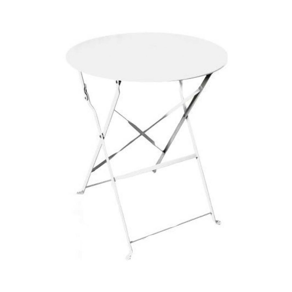  

Metal folding café table 60cm diameter x 70cm high, matching folding chair available