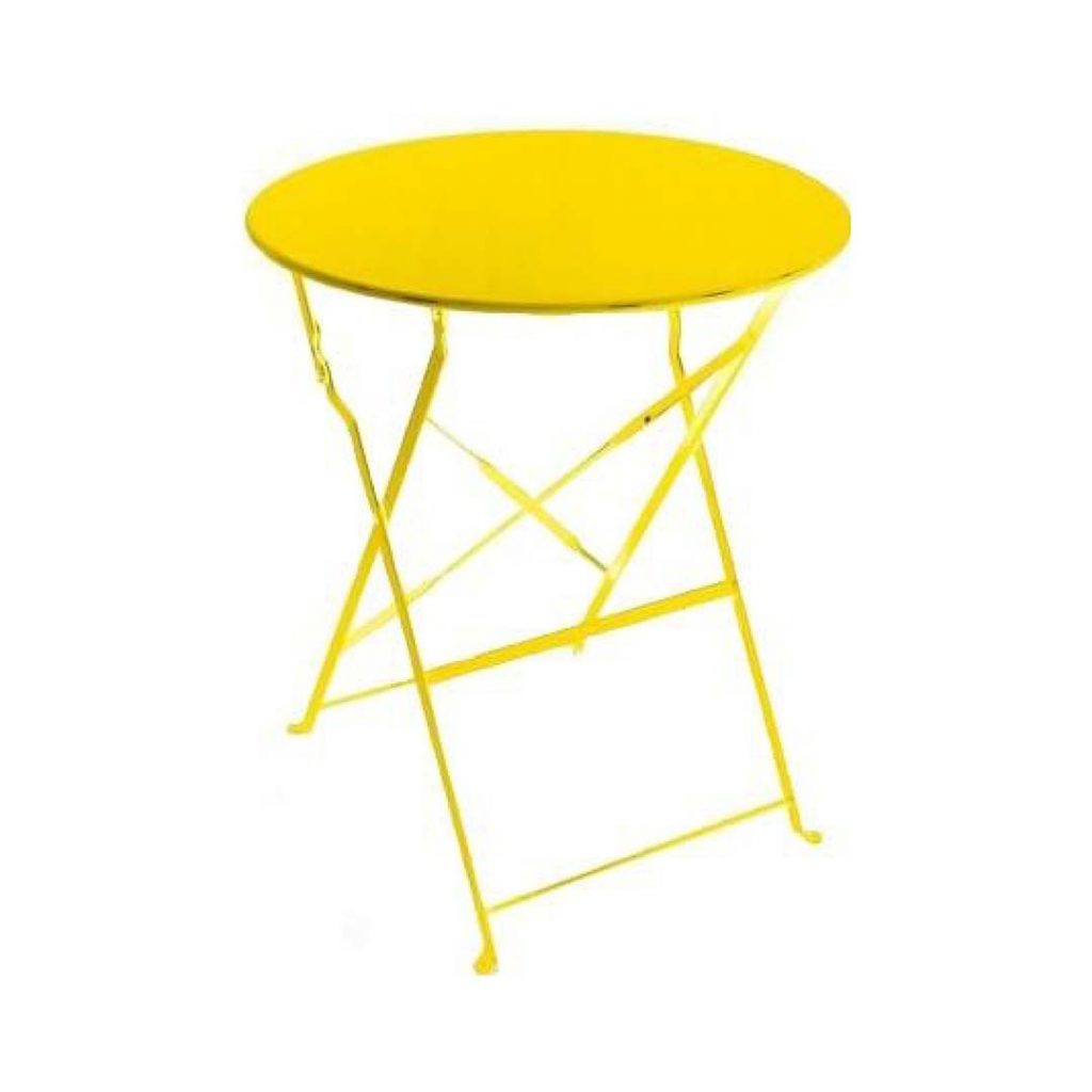  

Metal folding café table 60cm diameter x 70cm high, matching folding chair available