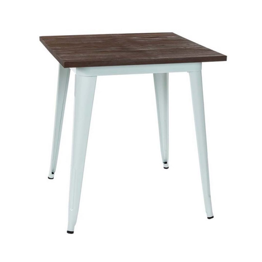  

Tolix Café table 60cm x 60cm square wooden top, also available in black.