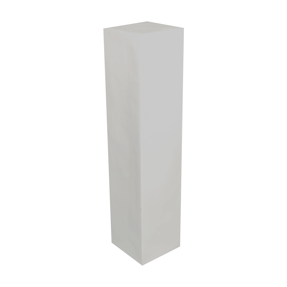 White high gloss fibreglass pedestal.

25cmx25cm square x 110cm high