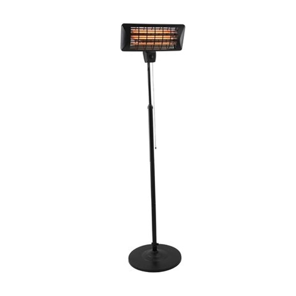 Black stand that has adjustable height

1900mm H x 500mm W

*has a pull cord with three settings