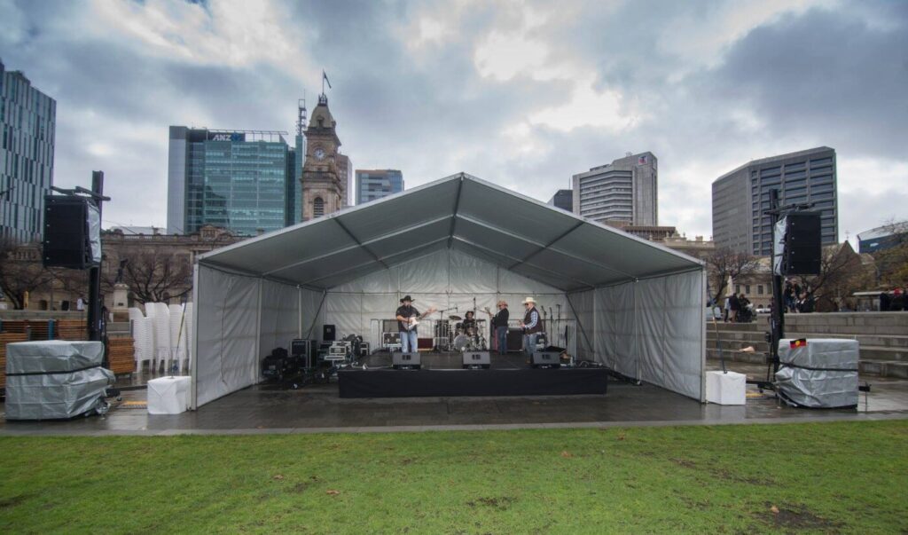 Our stage covers come in an array of sizes, starting from a 3m wide span up to 20m wide.

Please don't hesitate to contact us to discuss the perfect size.

POA.