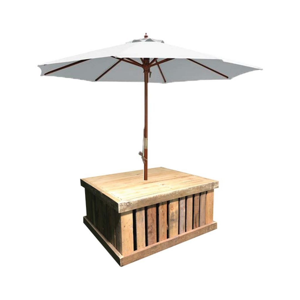 Umbrella and Pallet Seating