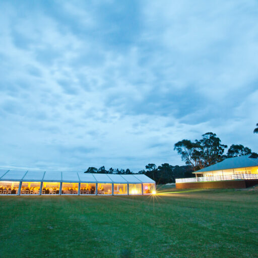 10m-x-30m-Solid-White-Vinyl-Pavilion-with-Clear-Walls-at-Mount-Barker-Polo-Grounds