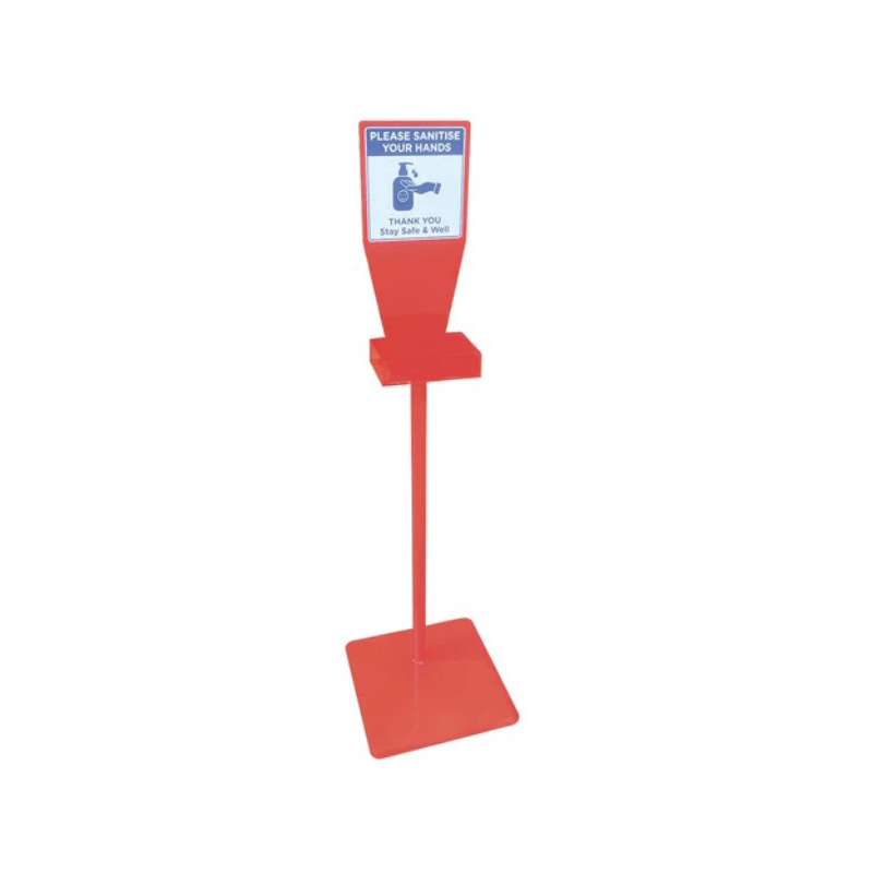 Make all your events COVID safe with a hand sanitiser station for staff and guests to clean their hands.

Place the free standing station anywhere around your venue, event or location.

The stand is 1250mm high with a 350mm square base.

Hold any size or brand sanitisers, gels or anti-bacterial wipes on the steel shelf.

Provides a space above the shelf to display eye-catching graphics encouraging hand hygiene.

Please note that the hire item does NOT include sanitiser.