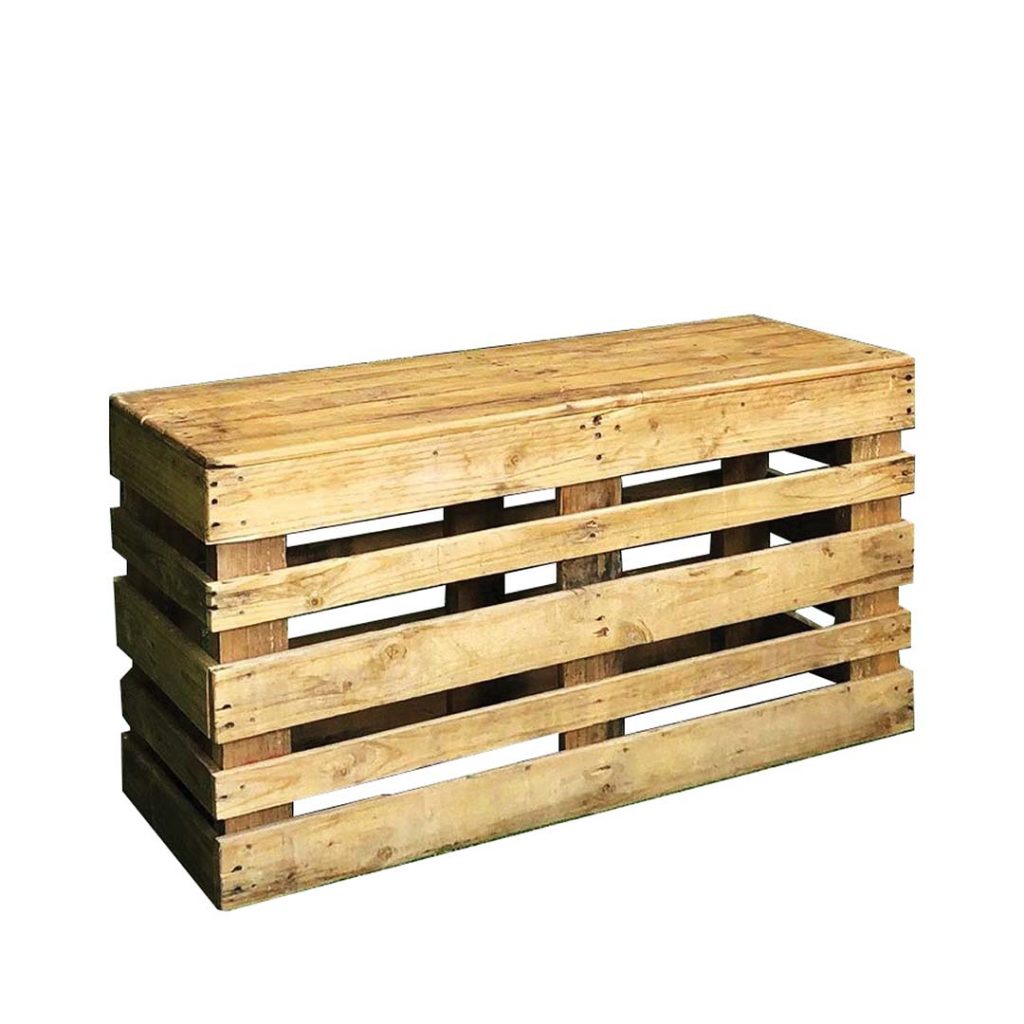 Height: 60cm
Width: 115cm
Depth: 40cm

Available to hire separately or as part of the Pallet Setting.